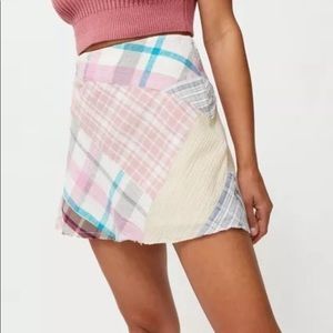 URBAN OUTFITTERS BDG Stella Plaid Patchwork Mini Skirt (Size Small) WORN ONCE!!